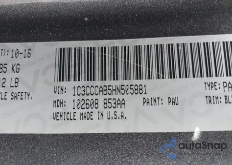 2017 Chrysler 200 Limited Platinum z USA, uszkodzony, nr VIN 1C3CCCAB5HN505881